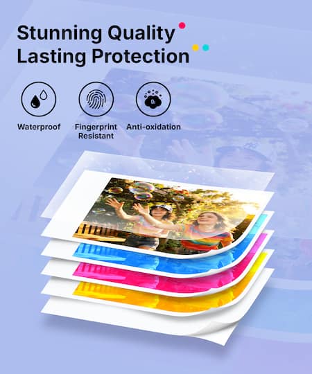 Liene Purple Pearl N200 Pro Portable Photo Printer with Supplies